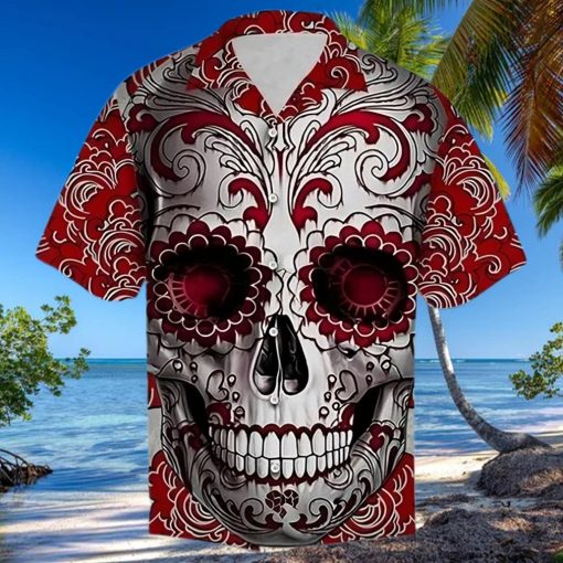 Buy Skull Floral Hawaiian Shirtt