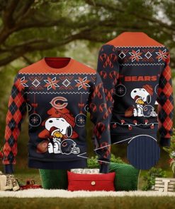 Chicago Bears Charlie Brown Snoopy Hug Woodstock Ugly Christmas Sweater 3D Printed Men And Women Holiday Gift