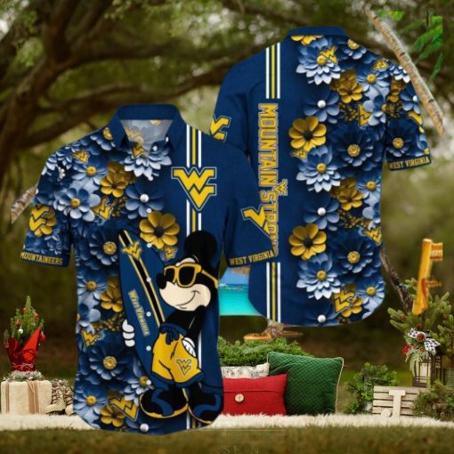 West Virginia Mountaineers Hawaiian Shirt Mickey Love Surfing Trending Summer Gift
