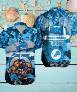 Detroit Lions NFL Hawaiian shirt Custom Name Summer Gift