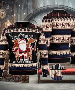 Let‘s Get Merry Christmas Gift Ugly Christmas Sweater Xmas Holiday