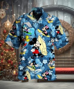 Funny Mickey Mouse Surfing Hawaiian Shirt Summer Holiday Gift