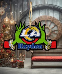 NFL Los Angeles Rams Grinch Christmas Ornament Personalized Your Name 2023 Christmas Tree Decorations