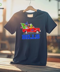 Happy Merry Christmas The Grinch drive a car Buffalo Bills football logo flag gift hoodie, sweater, longsleeve, shirt v-neck, t-shirt