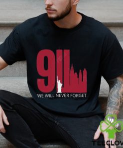 9 11 Shirt We Will Never Forget Twin Towers Memorial September Patriot Day Black Shirt