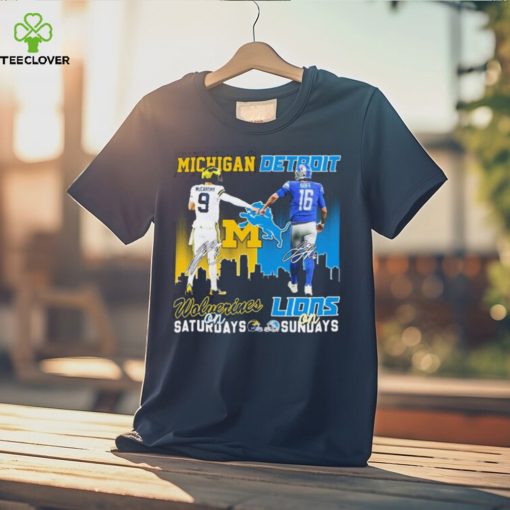 9 Mccarthy Michigan Wolverines On Saturdays 16 Goff Detroit Lions On Saturdays Shirt