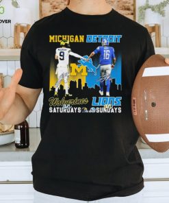 9 Mccarthy Michigan Wolverines On Saturdays 16 Goff Detroit Lions On Saturdays Shirt