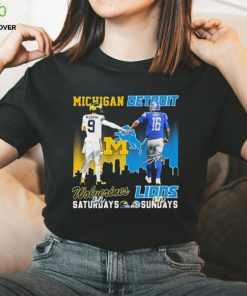 9 Mccarthy Michigan Wolverines On Saturdays 16 Goff Detroit Lions On Saturdays Shirt