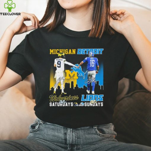 9 Mccarthy Michigan Wolverines On Saturdays 16 Goff Detroit Lions On Saturdays Shirt