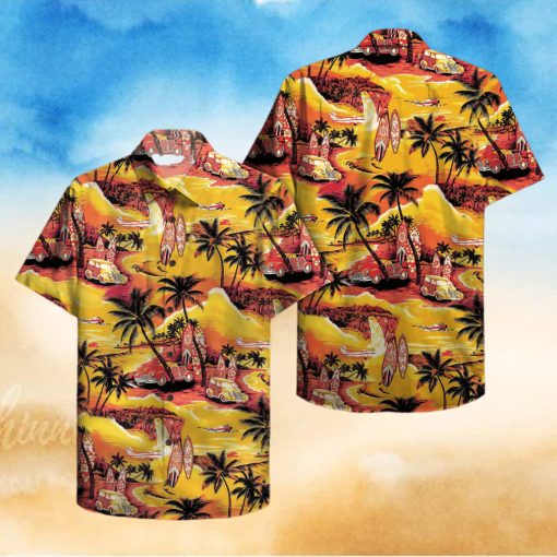 90S Orange And Yellow Hawaiian Sunset Hawaiian Shirt