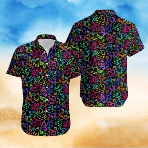 90’s Neon Christmas Men’s Hawaiian Shirt