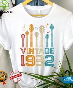 90th Birthday Gifts Vintage 1932 Tee Guitarist Guitar Lovers T Shirt