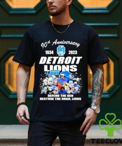 90th anniversary 1934 2023 Detroit Lions defend the Den restore the roar Lions shirt 1 90th anniversary 1934 2023 Detroit Lions defend the Den restore the roar Lions shirt