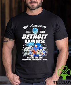 90th anniversary 1934 2023 Detroit Lions defend the Den restore the roar Lions shirt 2 90th anniversary 1934 2023 Detroit Lions defend the Den restore the roar Lions shirt