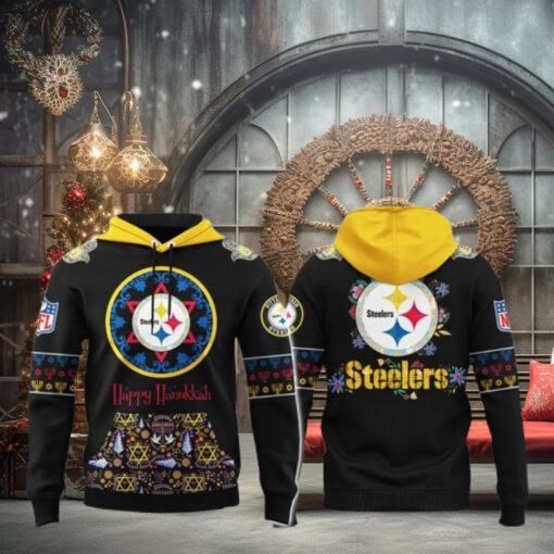 Pittsburgh Steelers Happy Hanukkah Holiday 2024 Hoodie