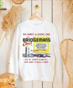 Bridgeman’s Bowl 48 lanes to serve you cocktails restaurant billiards shirt