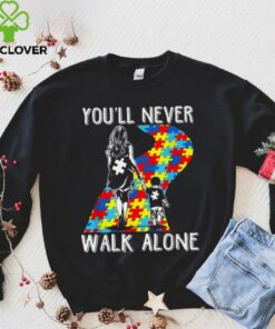 Autism Mom You Will Never Walk Alone Support Autism Son T Shirt