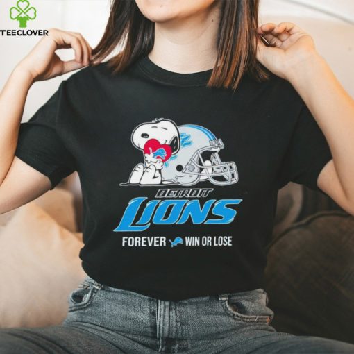 Snoopy Detroit Lions forever win or lose helmet logo hoodie, sweater, longsleeve, shirt v-neck, t-shirt