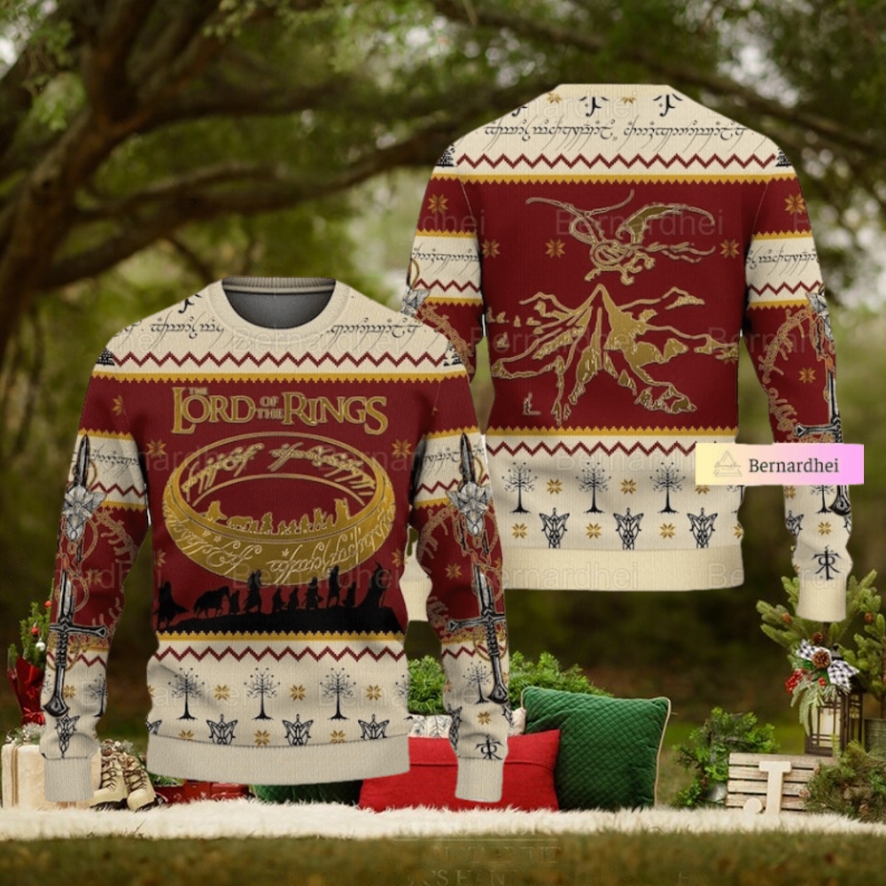 Christmas Lord Of The Rings Ugly Sweater, Hobbit Taters Christmas Sweater