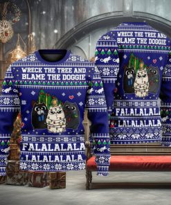 Cat Wreck The Tree Meowy Style Ugly Christmas 3D Sweater Gift For Men And Women