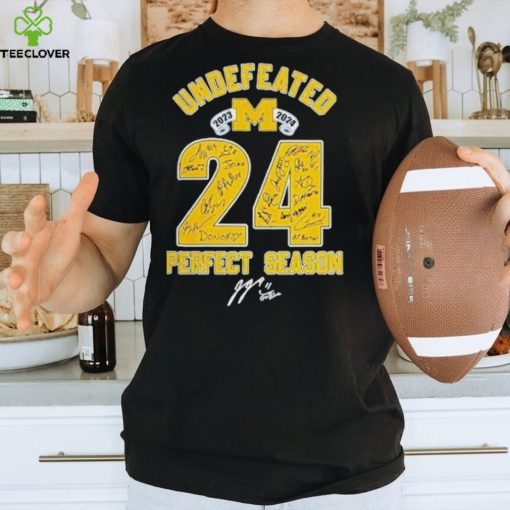 Michigan Wolverines 2023 2024 Undefeated 24 Perfect Season Signatures Unique T Shirt