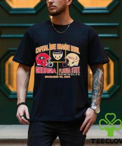 2023 Orange Bowl Georgia Bulldogs vs. Florida State Seminoles Dueling Helmet Shirt 2 2023 Orange Bowl Georgia Bulldogs vs. Florida State Seminoles Dueling Helmet Shirt