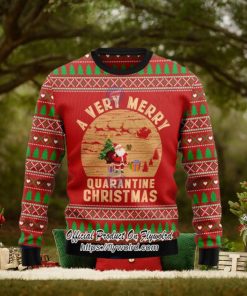 Santa A Very Merry Quarantine Christmas Ugly Christmas Sweater