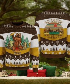 A Bear With Beer Go Outside Camping 3d All Over Print Ugly Christmas Sweater
