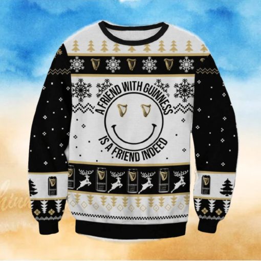 A Friend With Guinness Ugly Sweater Printed New Gift For Men And Women