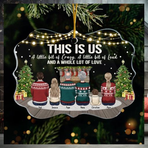 A Little Bit Of Crazy And A Whole Lot Of Love   Personalized Custom Benelux Shaped Acrylic Christmas Ornament   Gift For Family, Christmas Gift