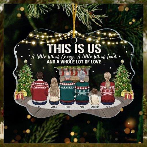 A Little Bit Of Crazy And A Whole Lot Of Love   Personalized Custom Benelux Shaped Acrylic Christmas Ornament   Gift For Family, Christmas Gift