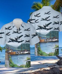 A Lockheed Wc 130h Of The 198th Airlift Squadron At Muniz Angb, San Juan Hawaiian Shirt For Men And Women