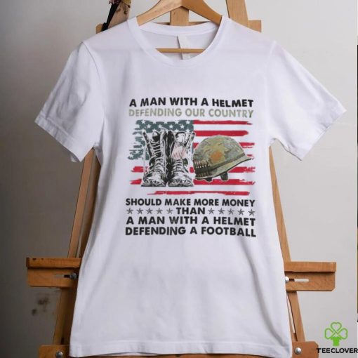A Man With A Helmet Defending Our Country America Shirt