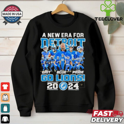 A New Era For Detroit Lions 2024 Go Lions All Grit All Blue One Pride T shirts