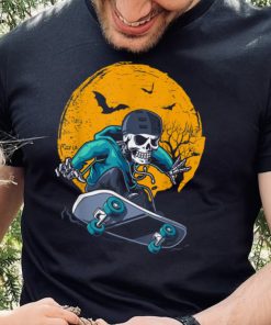 A Skeleton Skateboard Playing Cruiser Skateboard Pumpkins T Shirt