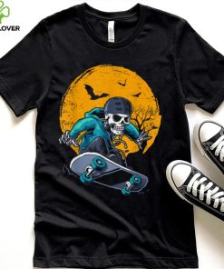 A Skeleton Skateboard Playing Cruiser Skateboard Pumpkins T Shirt
