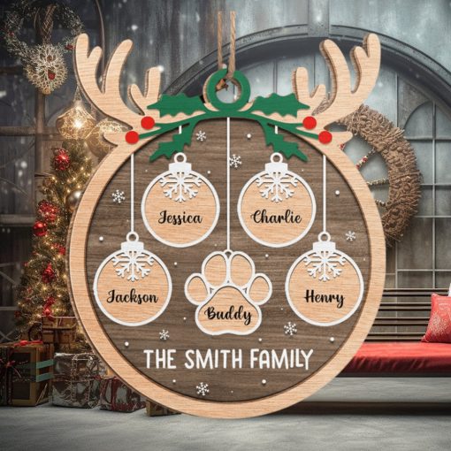 A Time Of Warmth And Togetherness   Family Personalized Custom Ornament