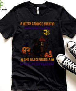 A Witch cannot survive on wine alone she also needs a Black Dachshund Halloween shirt