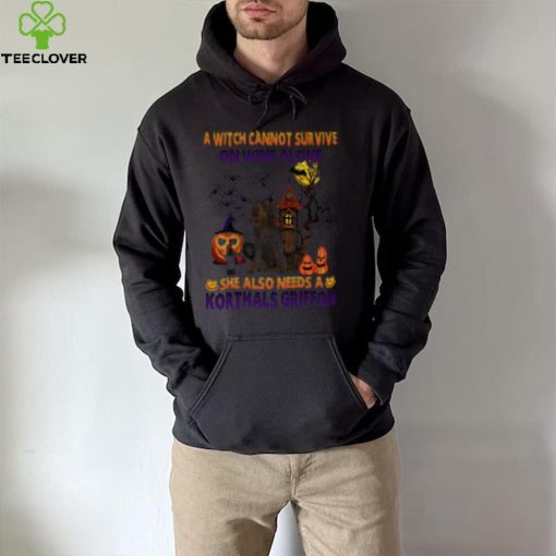 A Witch cannot survive on wine alone she also needs a Korthals Griffon Halloween hoodie, sweater, longsleeve, shirt v-neck, t-shirt