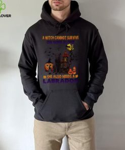 A Witch cannot survive on wine alone she also needs a Silver Labrador Halloween shirt