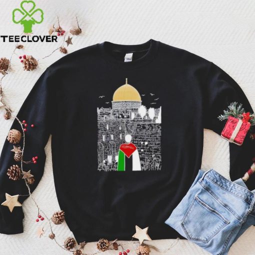 A boy wearing Free Palestine flag hoodie, sweater, longsleeve, shirt v-neck, t-shirt