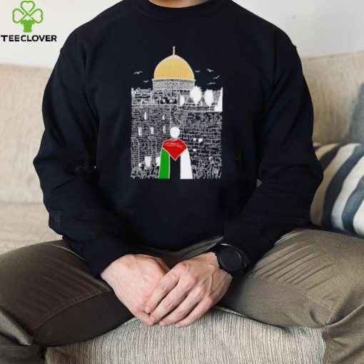 A boy wearing Free Palestine flag hoodie, sweater, longsleeve, shirt v-neck, t-shirt