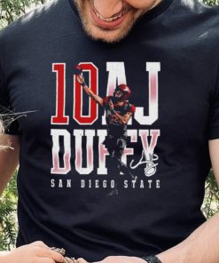 A. J. Duffy number 10 San Diego State Aztecs football player name signature shirt 1 A. J. Duffy number 10 San Diego State Aztecs football player name signature shirt