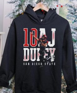 A. J. Duffy number 10 San Diego State Aztecs football player name signature shirt 3 A. J. Duffy number 10 San Diego State Aztecs football player name signature shirt