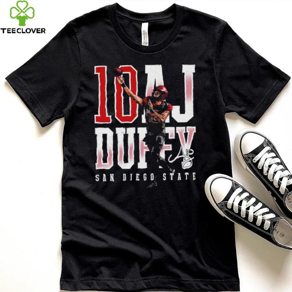 A. J. Duffy number 10 San Diego State Aztecs football player name signature shirt A. J. Duffy number 10 San Diego State Aztecs football player name signature shirt