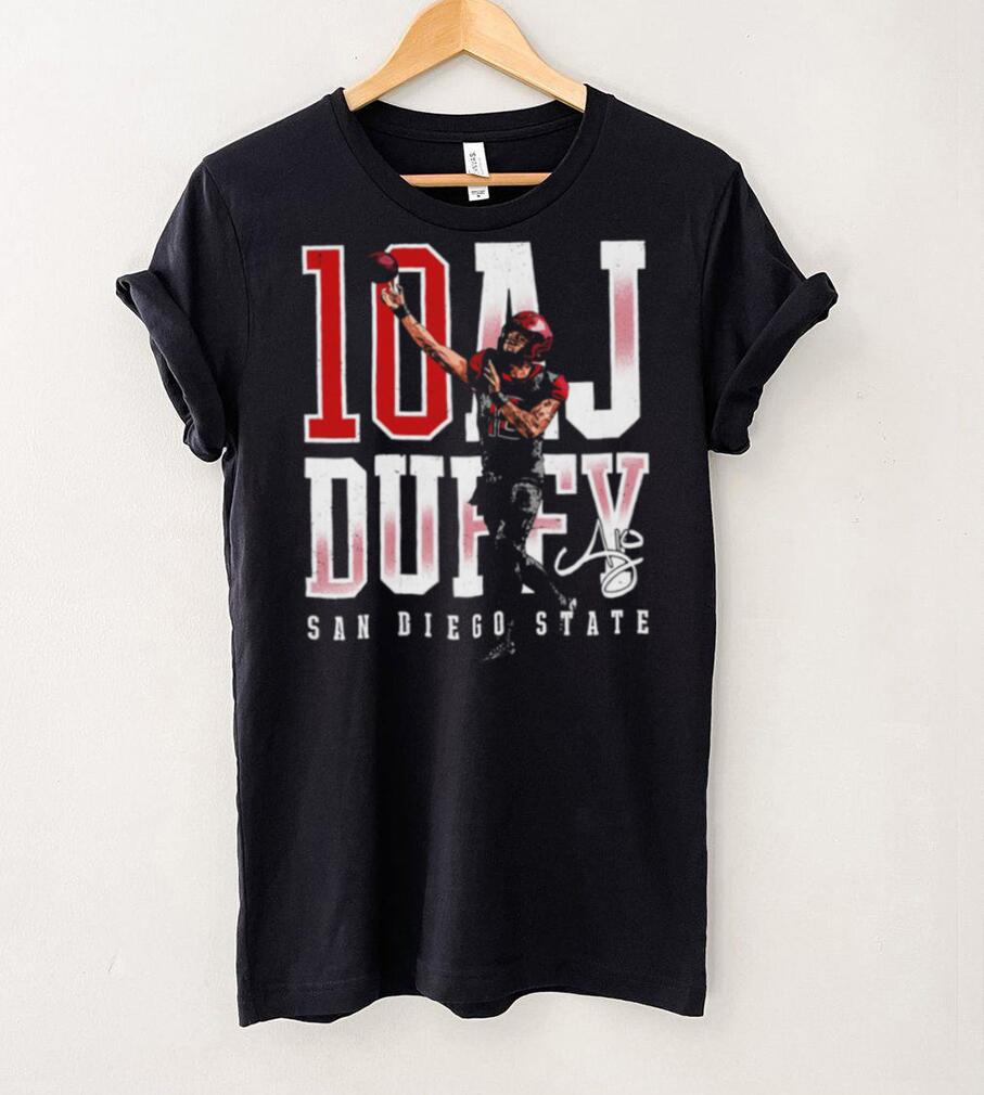 A. J. Duffy number 10 San Diego State Aztecs football player name signature shirt A. J. Duffy number 10 San Diego State Aztecs football player name signature shirt