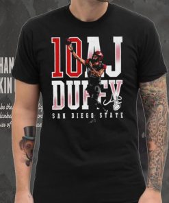 A. J. Duffy number 10 San Diego State Aztecs football player name signature shirt 6 A. J. Duffy number 10 San Diego State Aztecs football player name signature shirt