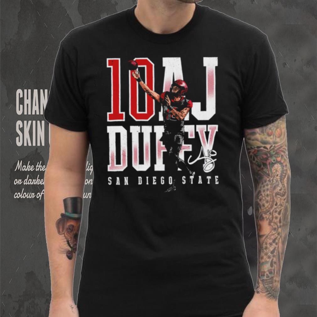 A. J. Duffy number 10 San Diego State Aztecs football player name signature shirt A. J. Duffy number 10 San Diego State Aztecs football player name signature shirt