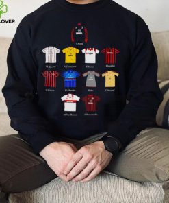 A.C. Milan FC uniform S. Rossi M. Tassotti A. Costacurta F. Baresi P. Maldini art shirt