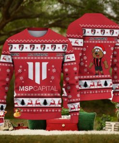 A.F.C. Bournemouth Premier League Logo Team Design Ugly Christmas Sweaters For Fans Gift